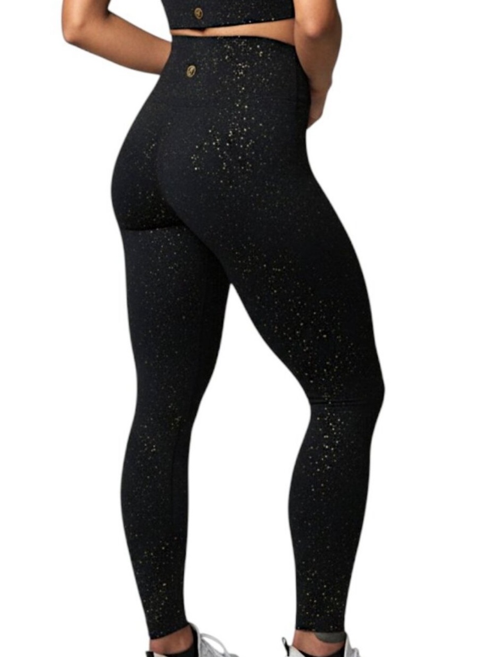 Born Primitive High-Waist Synergy Black Legging & Sports Bra w/ Gold Size XL
